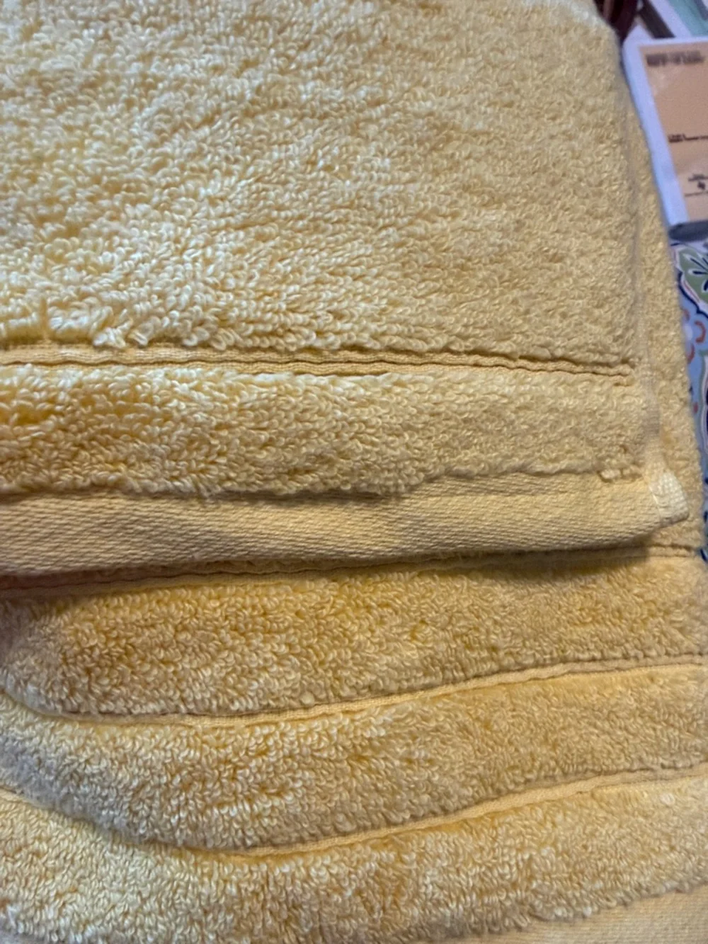 Bright Yellow Towel Set - Soft Cotton Bath Towels 13x13 and 20x30 each set